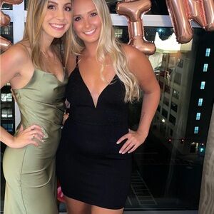 Windsor Black Glitter Mini Dress